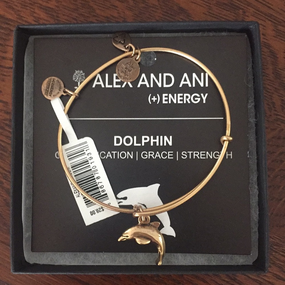Alex and Ani gold dolphin bracelet
